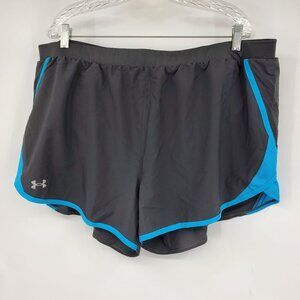 NWT Under Armour Women's Grey‎ and Blue Loose Fit Athletic Shorts 3XL